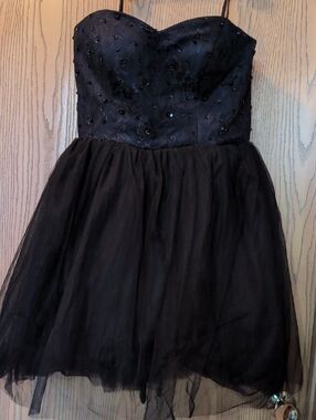 Black Beaded Tulle Party Dress Size 13/14 Junior